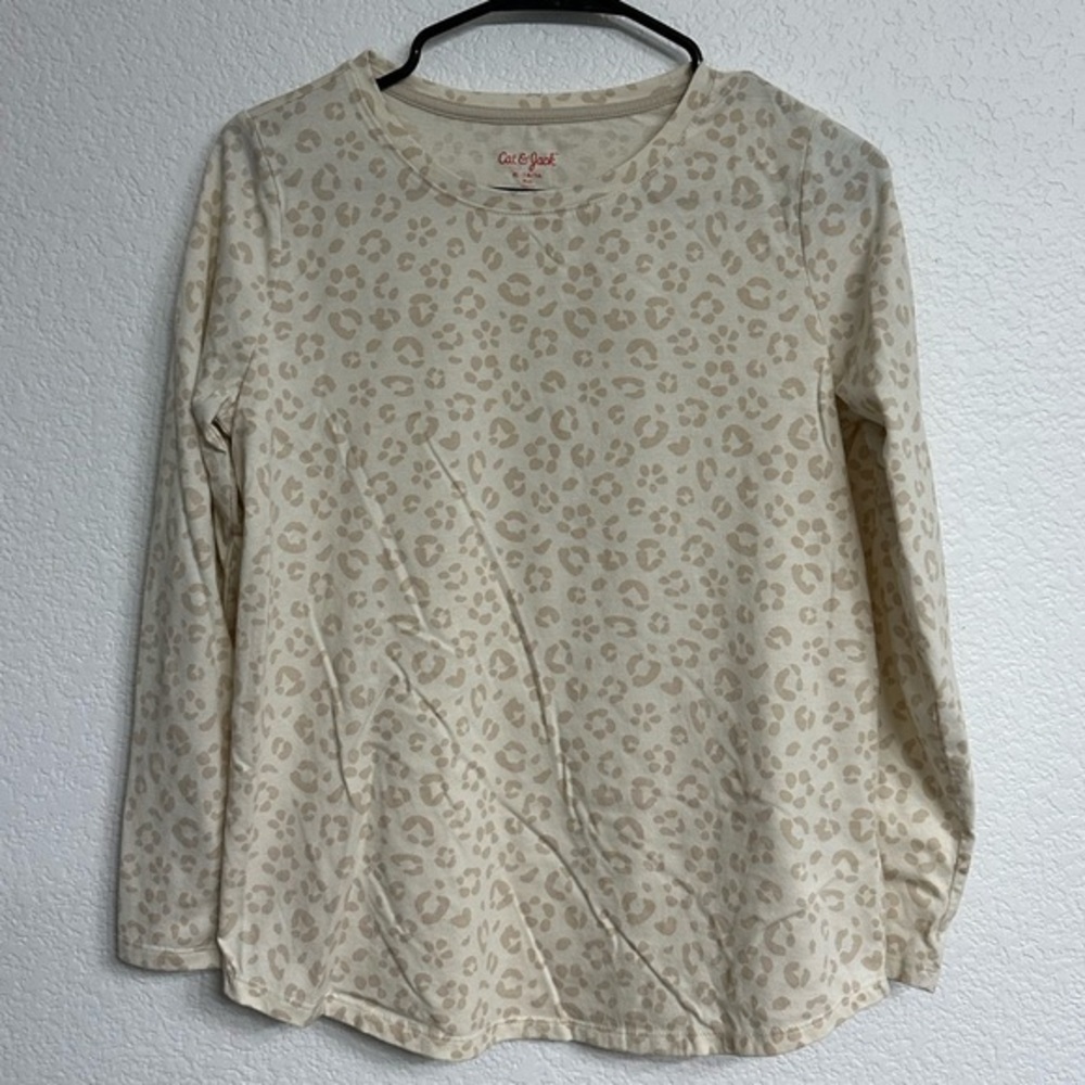Cat & Jack Girls Leopard Print Long Sleeve Shirt (XL 14/16 PLUS)